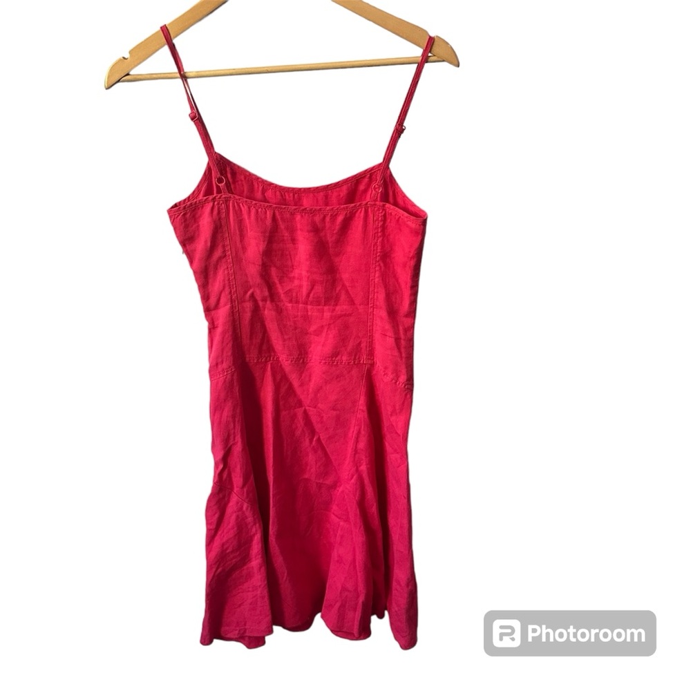 United Colors‎ of Benetton 100% Linen Spaghetti Strap Tank Dress Pink Size Small - Picture 2 of 4